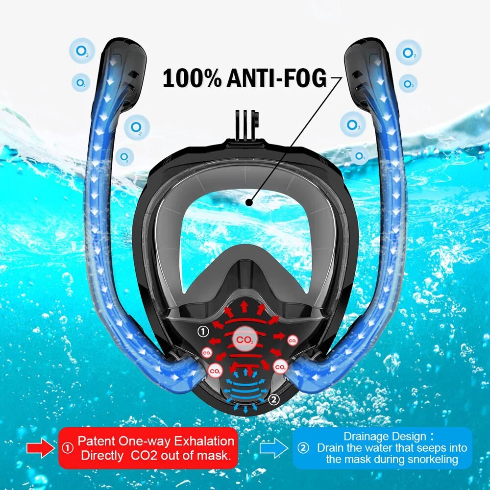 فور فیس اسنورکل ماسک 180 ° نظا - مراجعة Freediving Mask Set وسعره