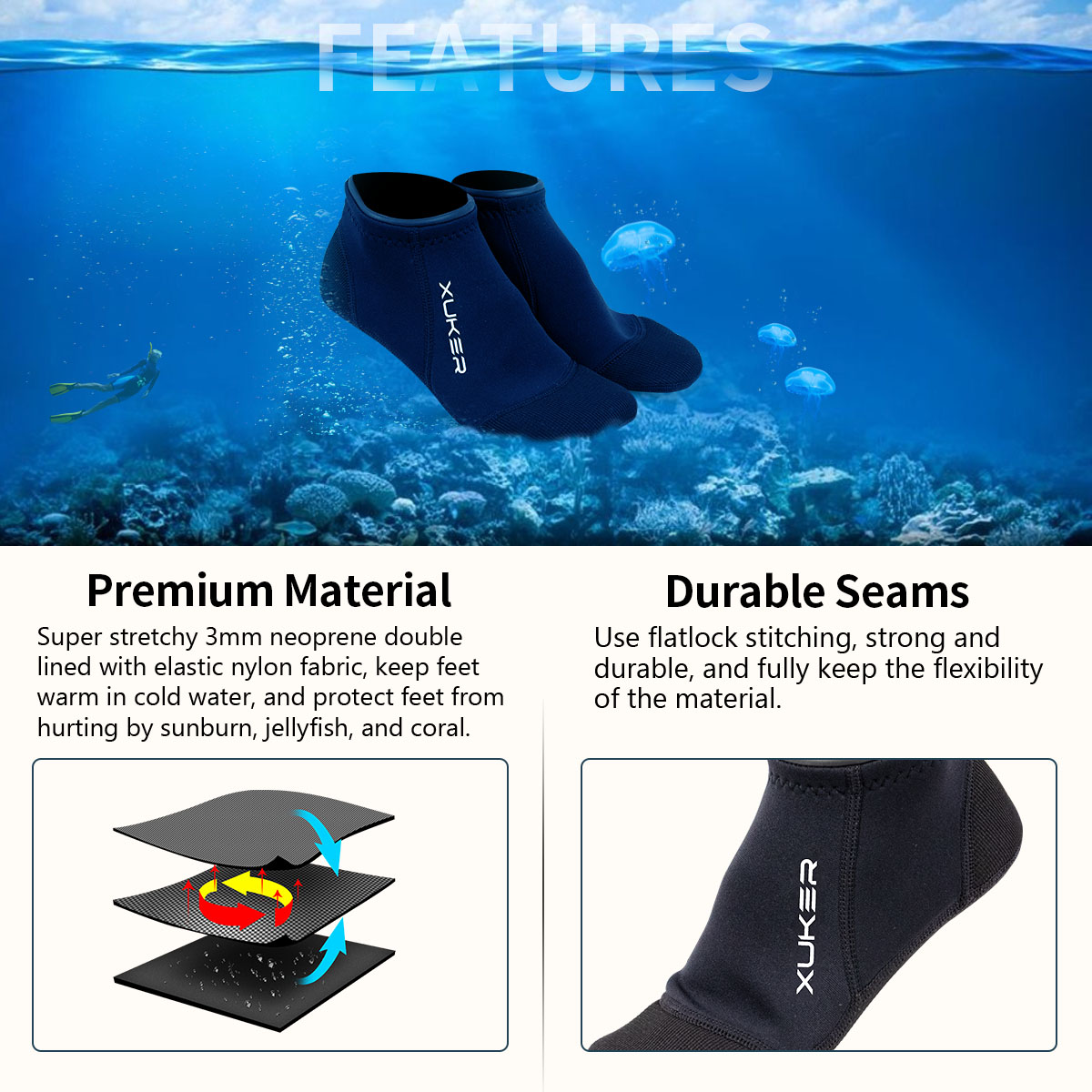 3 مللي متر جوارب نيوبرين كرة ا - مراجعة Snorkel Dry Top وسعره