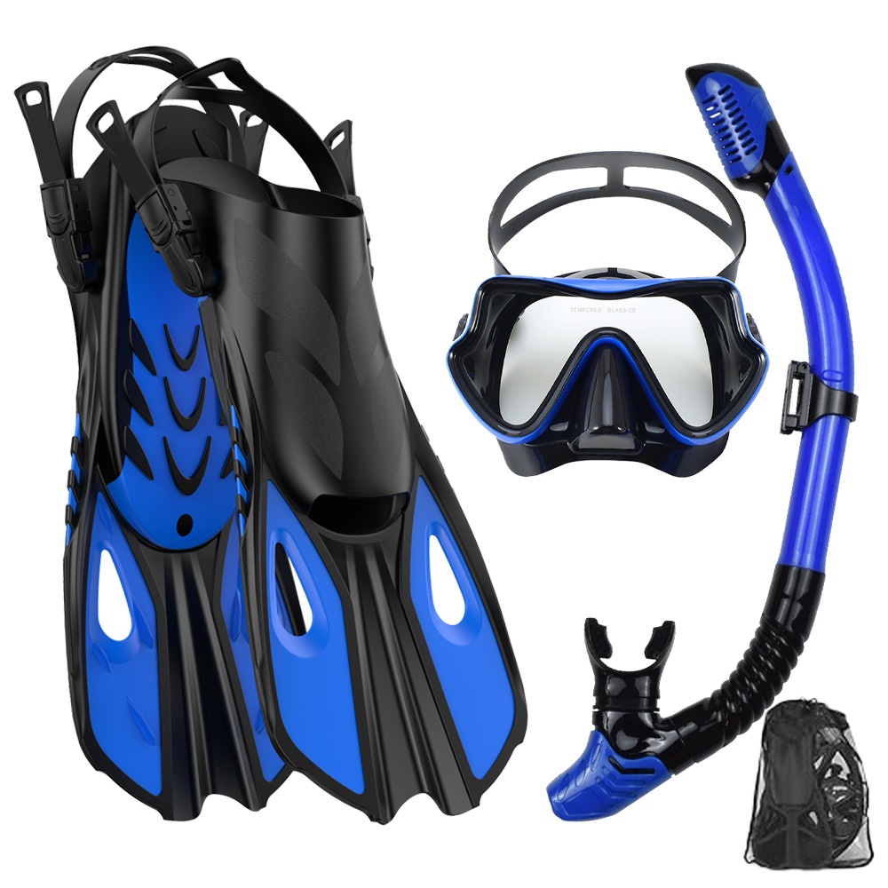 طقم غوص وسباحة: قناع غوص وغصّة - مراجعة Freediving Mask Set وسعره